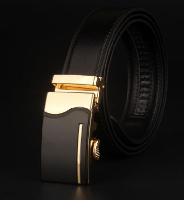Men's 8 character buckle belt, leather smooth buckle, youth belt, leisure belt, men's Han Banchao