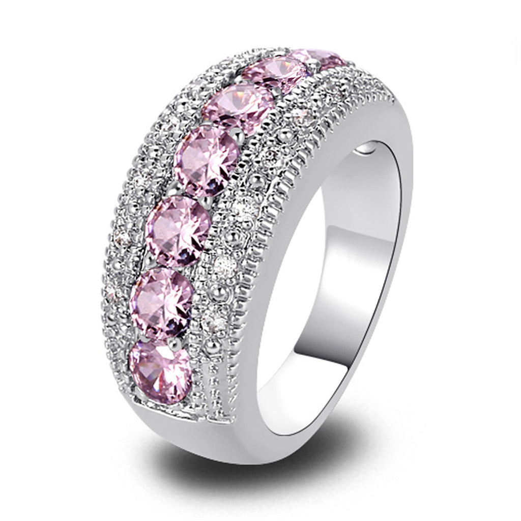 High quality zircon inlaid ring