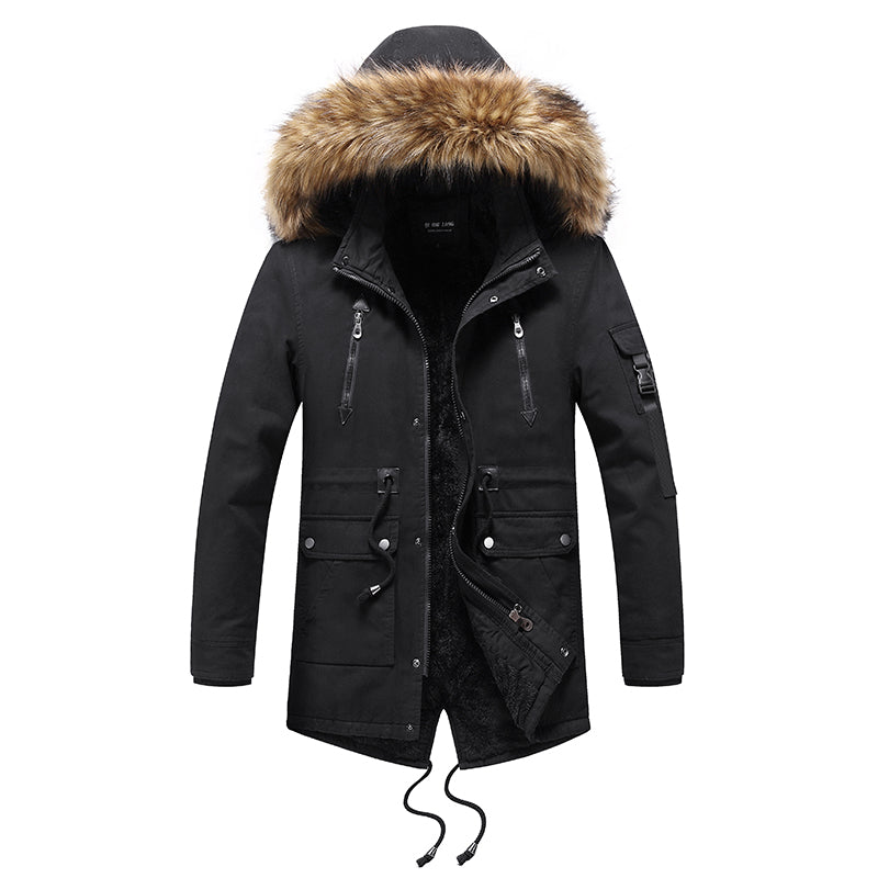 Men's mid-length cotton jacket