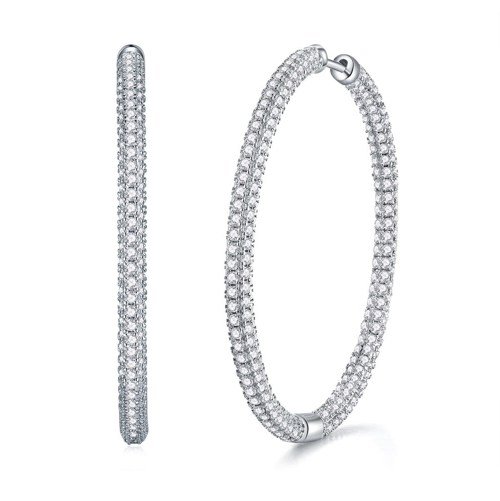 Light Coco Luxury Fashion Diamond Earrings Stud Set With Mosan Diamond Silver Ornaments