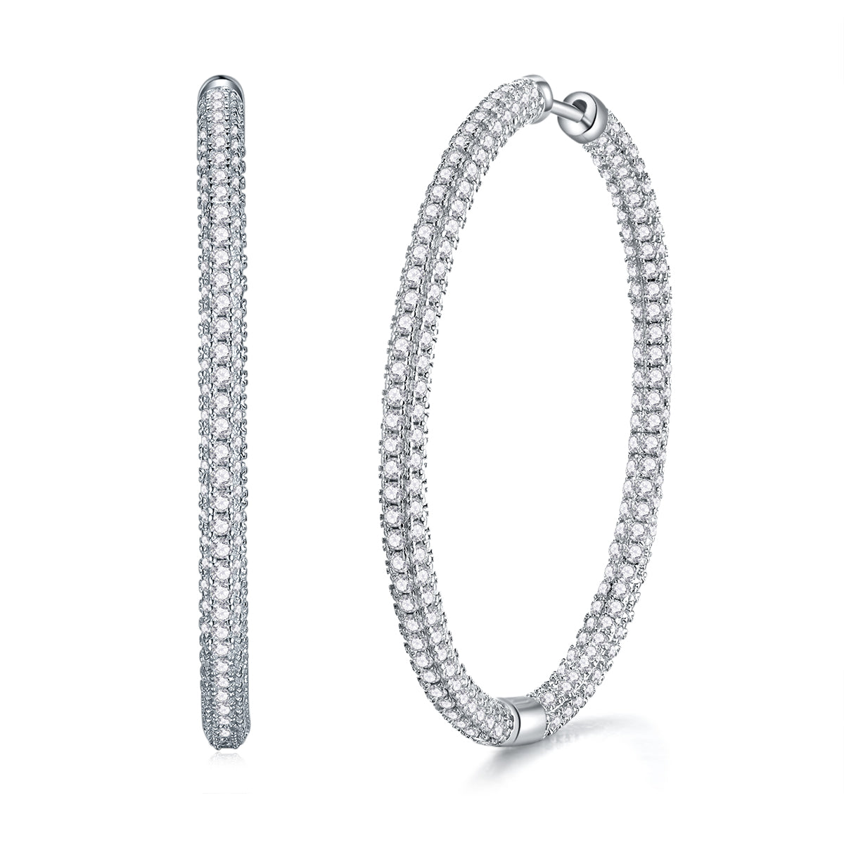 Light Coco Luxury Fashion Diamond Earrings Stud Set With Mosan Diamond Silver Ornaments