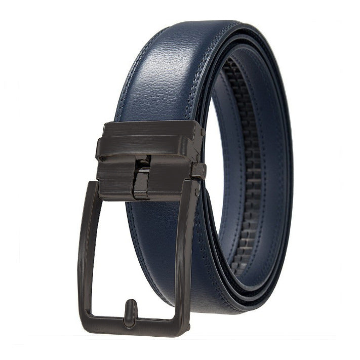 Extended-length Needle-resistant Automatic-buckle Mens Double-layer Cowhide Belt
