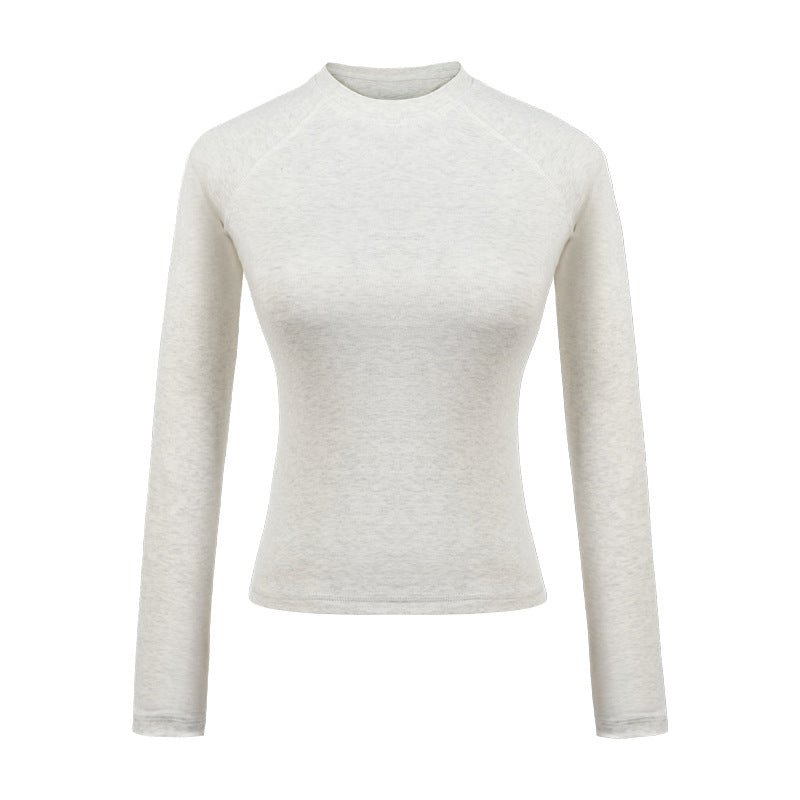 Top Long Sleeve Round Neck Raglan Sleeves T-shirt