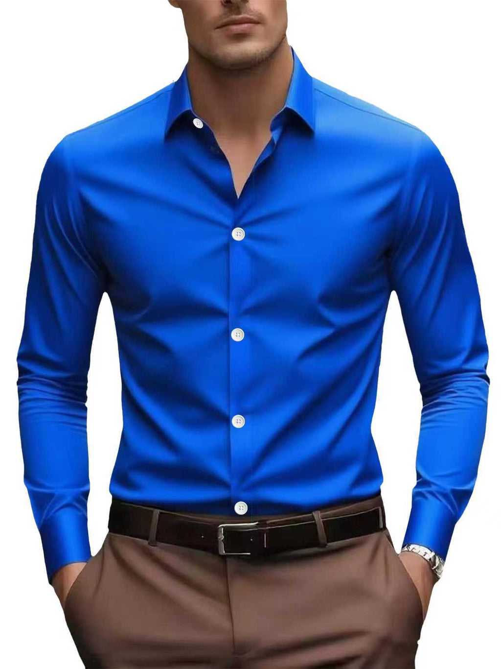 Long-sleeved White Shirt Formal Wear Slim Fit Business Workwear