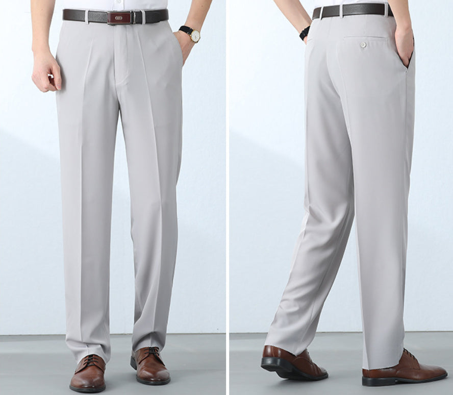 High-end Mens Lightweight Silk Pants For Middle-aged And Older Adults