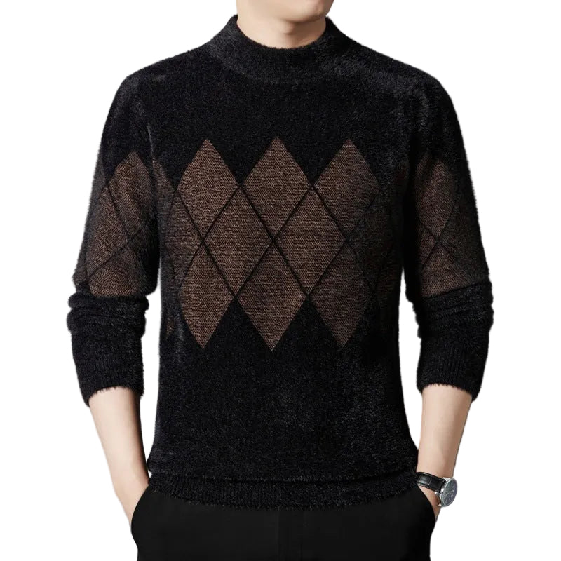 Men's  Round Neck Thickened Ferret Velvet Sweater