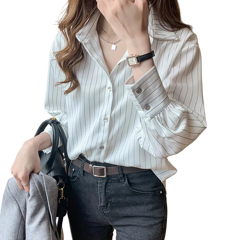Chiffon  Striped Shirt