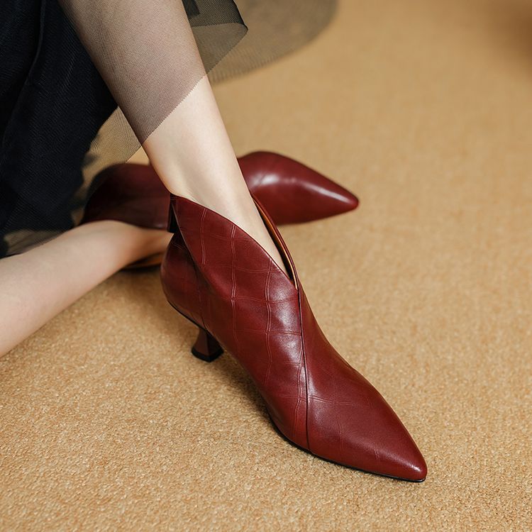 Womens Elegant Pointed-toe Ankle Boots