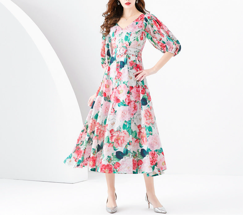 Waist-tight Long Temperament Dress