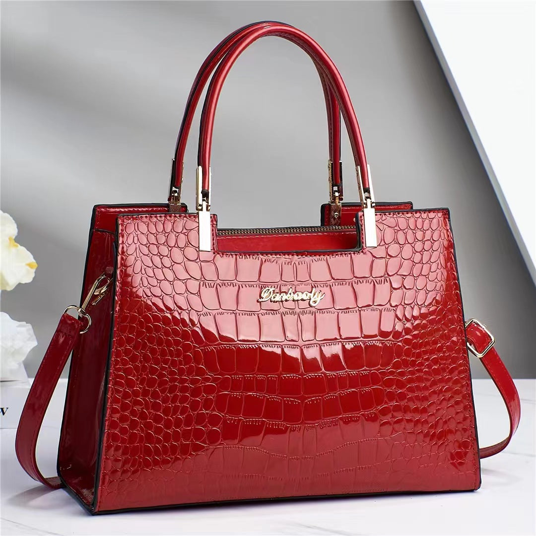 Crocodile Pattern Shoulder Handbag