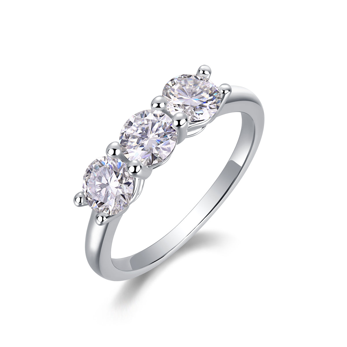 A Love Reborn Three Times - A Wedding Ring Set With 0.5-carat Top-quality Moissanite S925 Silver And Platinum-plated Diamond. The Ring Can Be Tested With A Diamond Pen In Gold And Rose Gold