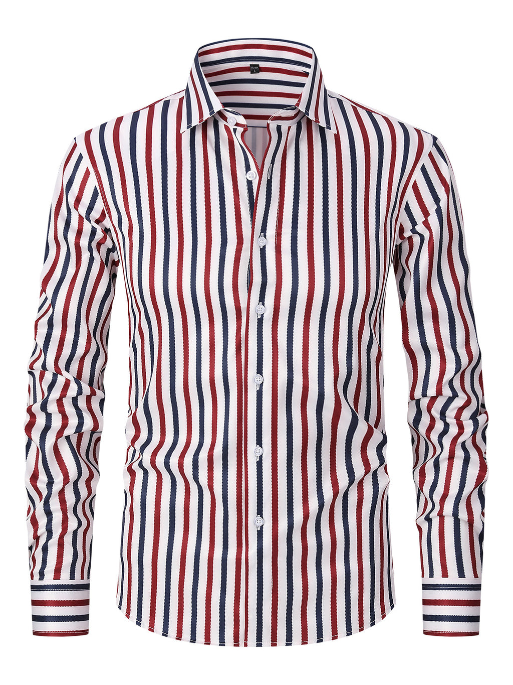Men's Striped Ice Silk Long Sleeve Shirt