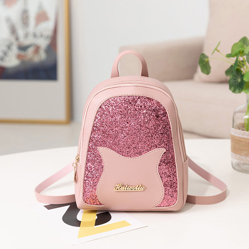 Female Bag Fashion All-Match Sequined Ladies Mini Backpack Mobile Phone Coin Purse