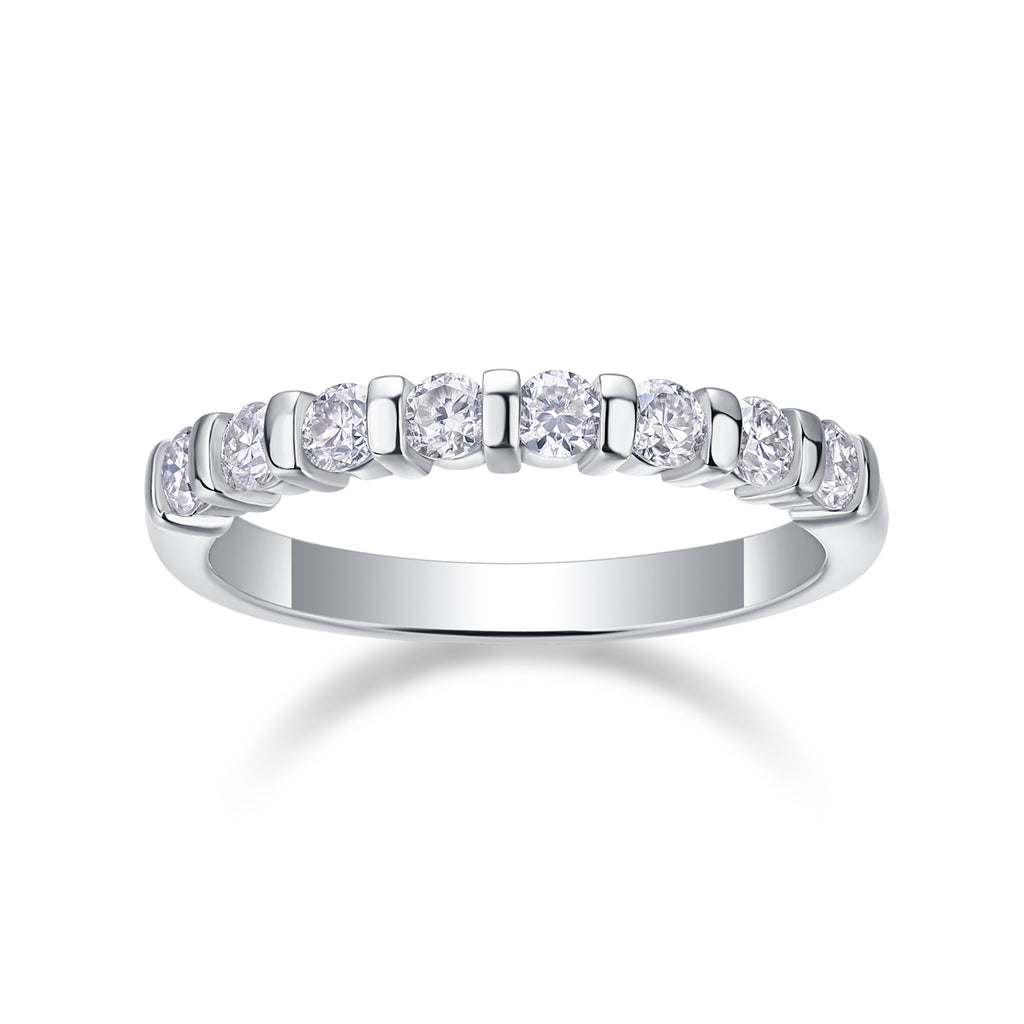Yearning Resonance - A Wedding Ring Set With Top-quality Moissanite S925 Silver And Platinum-plated Diamond. The Ring Can Be Tested With A Diamond Pen In Gold And Rose Gold