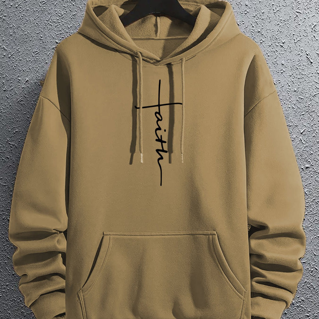 Casual Printed Hoodie With Drawstring