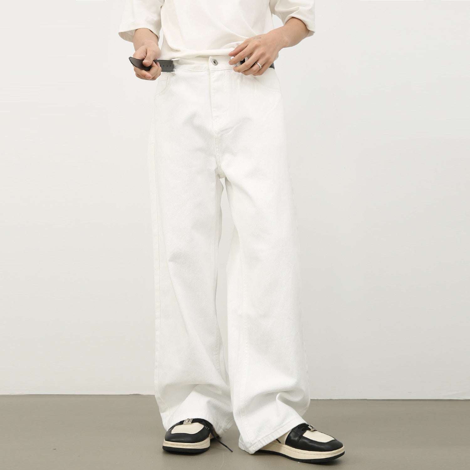 Waist Loose Straight Jeans