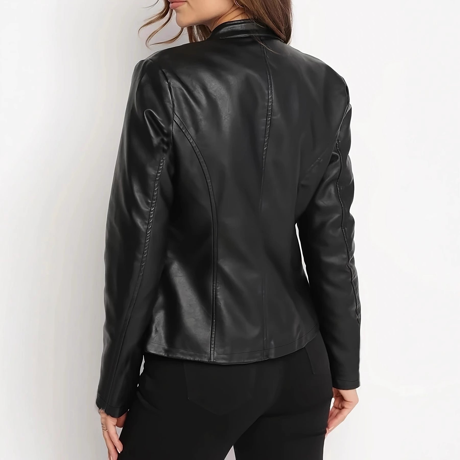 Slim-fit Short Women's Leather Jacket