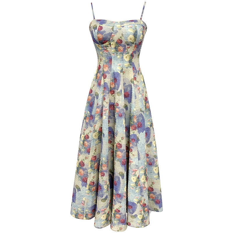 Strapless Maxi Print Dress