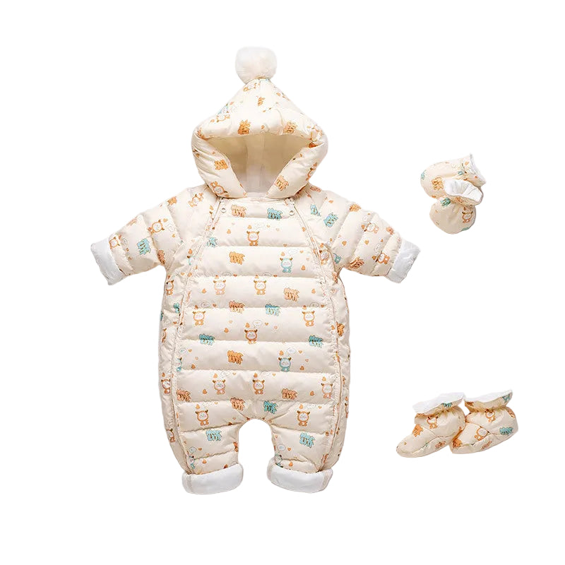 Baby Thickened Down Jacket Jumpsuit  Romper