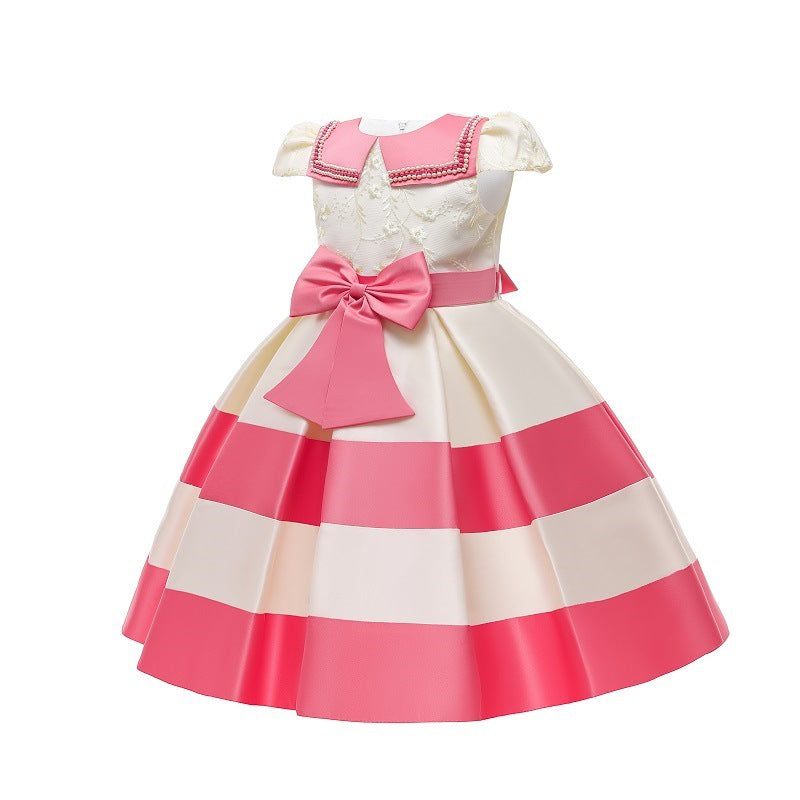 Spliced  Sleeves Princess Dress