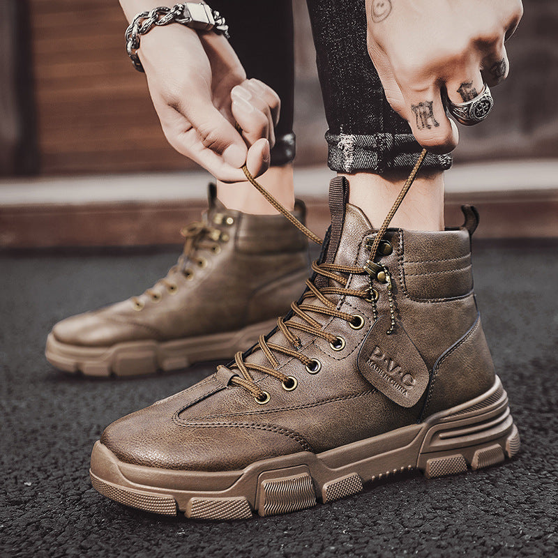 Men High Top Tooling Boots