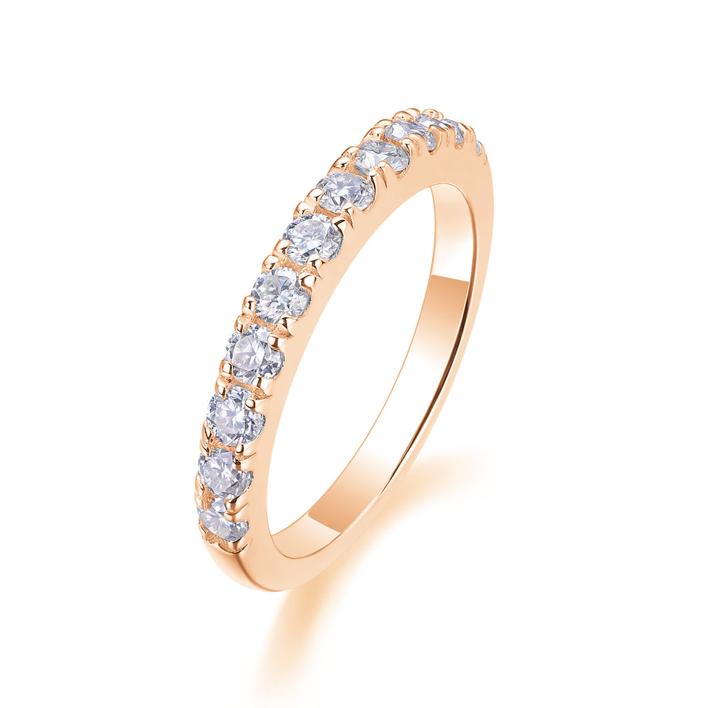 Parallel World - A Wedding Ring Set With Top-quality Moissanite S925 Silver And Platinum-plated Diamond Can Be Tested With A Diamond Pen. The Ring Is In Gold And Rose Gold