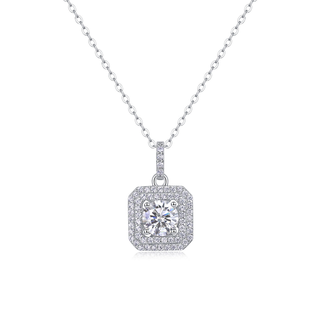 Sugar Diamond - Set With Top-quality Moissanite, Fashionable And Light Luxury Jewelry, Silver Pendant Necklace S925, Silver-plated Platinum