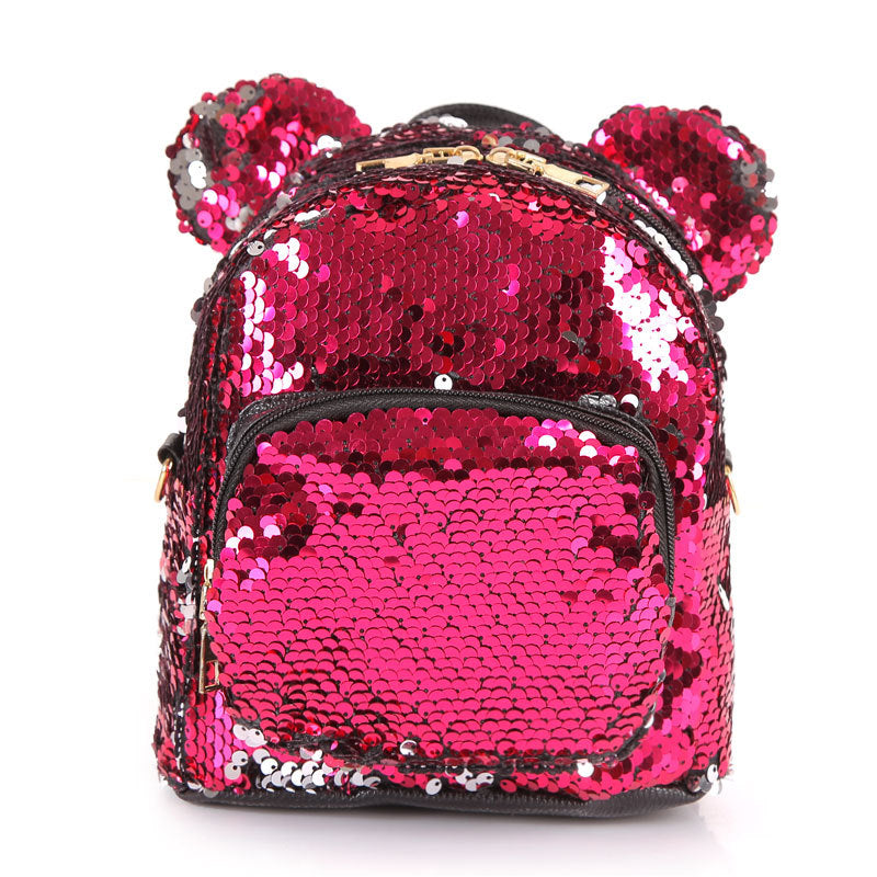 Colorful Sequin Labeled Ear Stitching Ladies Small Square Bag