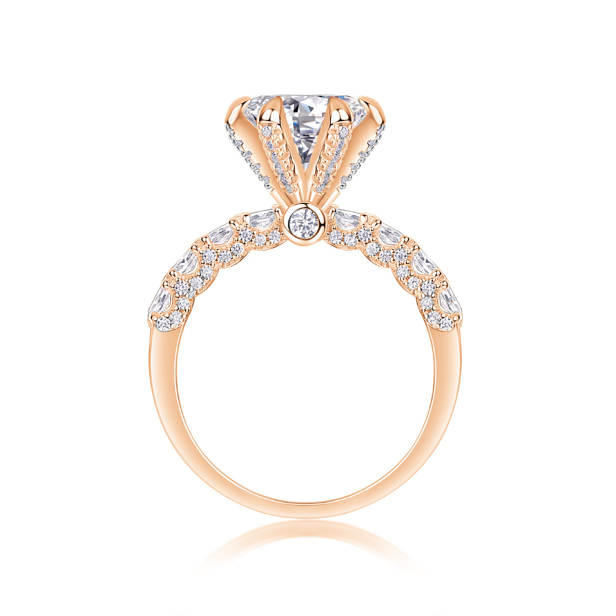 Lady Luck - A Wedding Ring Set With 1-carat, 2-carat And 3-carat Top-quality Moissanite S925 Silver And Platinum-plated Diamond. The Ring Can Be Inspected With A Diamond Pen