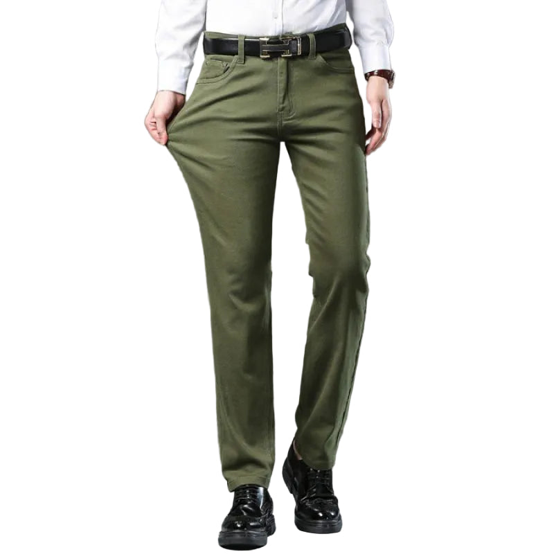 Straight Stretch Trousers Mid-high Waist Pants