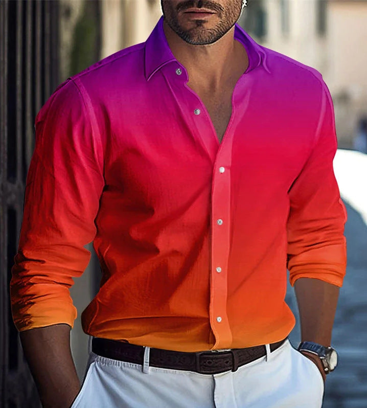 Multi-Color Gradient Pattern Printed shirt