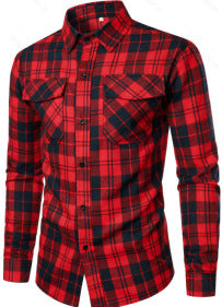 Mens Stylish Long-Sleeve Lapel Shirt