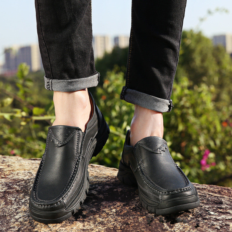 Top layer leather business casual shoes