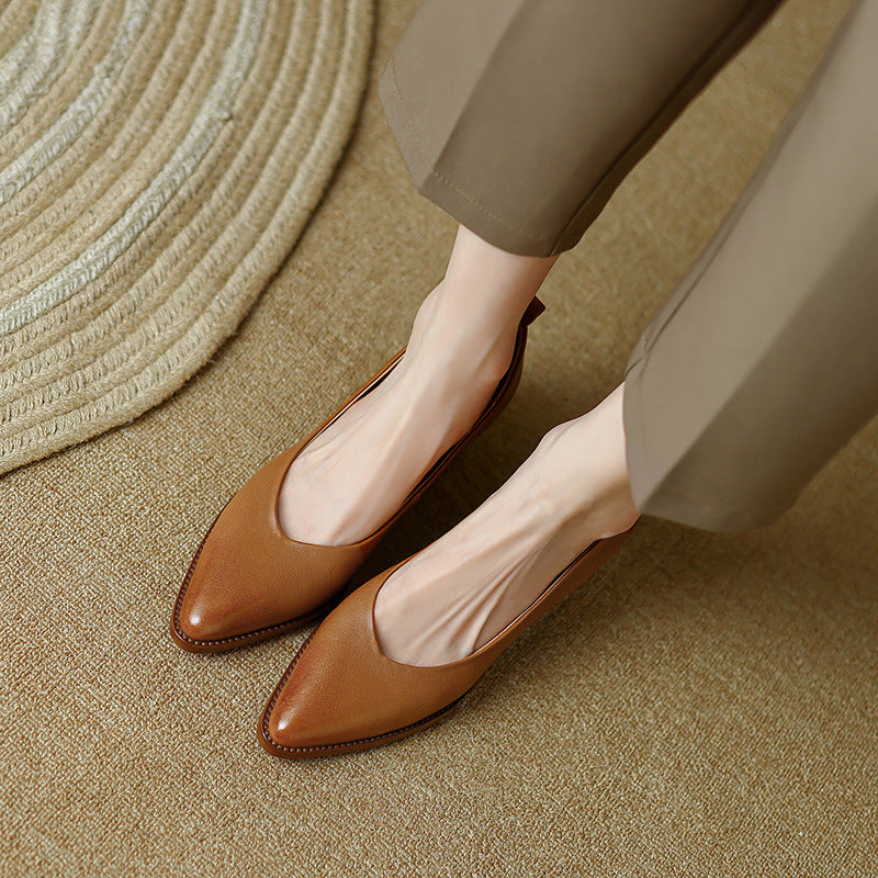Sheepskin Low-cut Heels