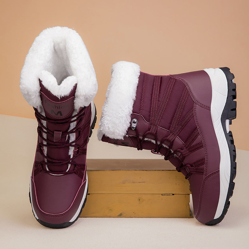 Winter Fleece-lined Thicker Non-slip Cotton-padded  Boots