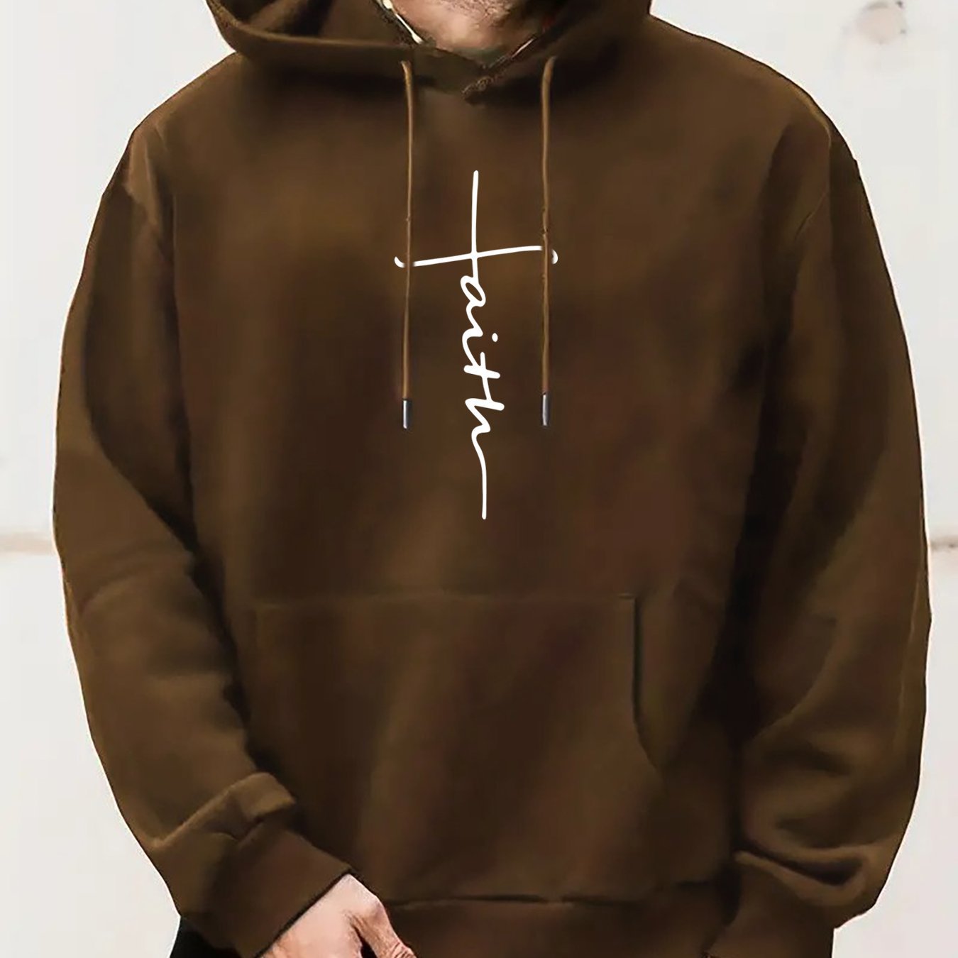 Casual Printed Hoodie With Drawstring