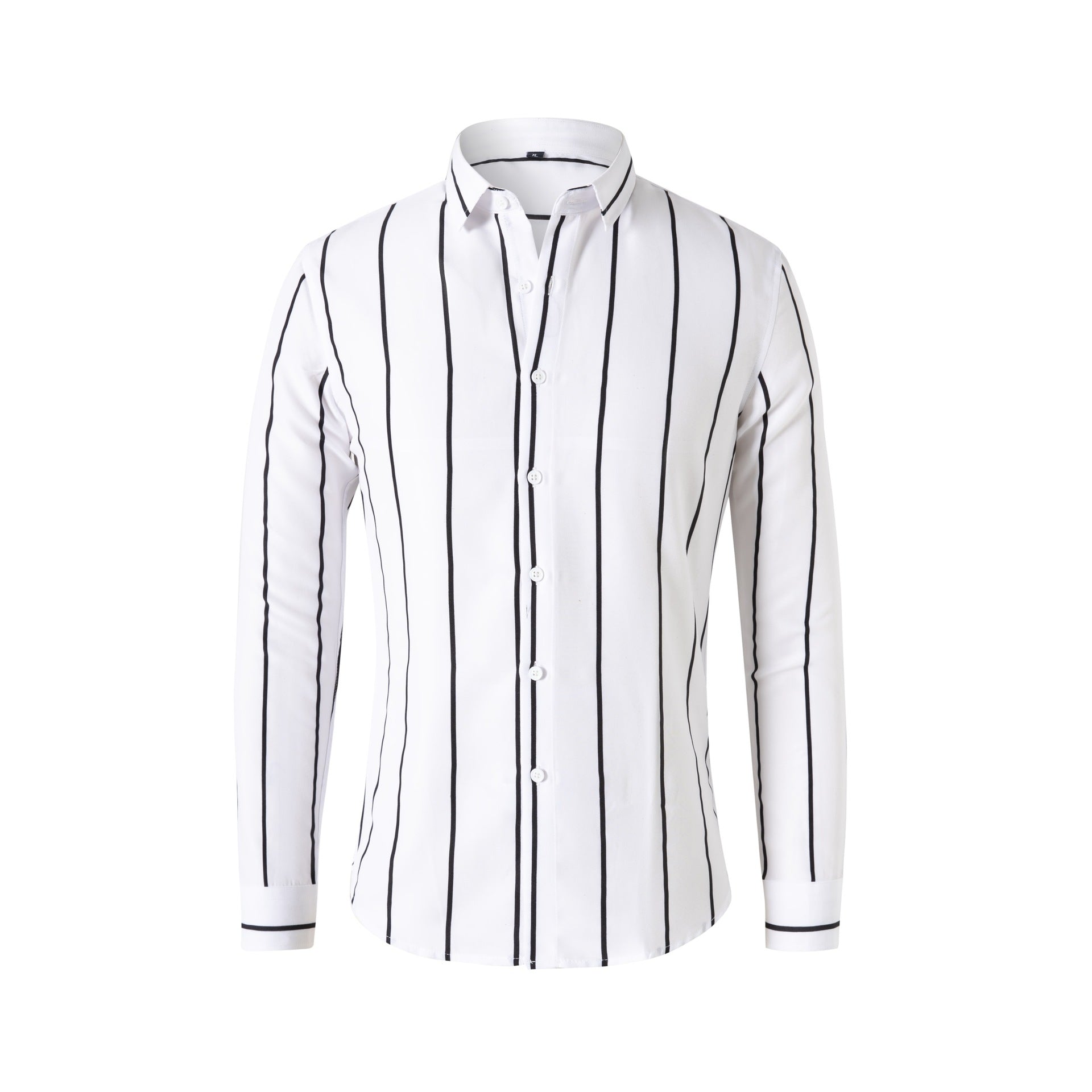 New Slim-fit Striped Shirt Men's Long Sleeve Shirt