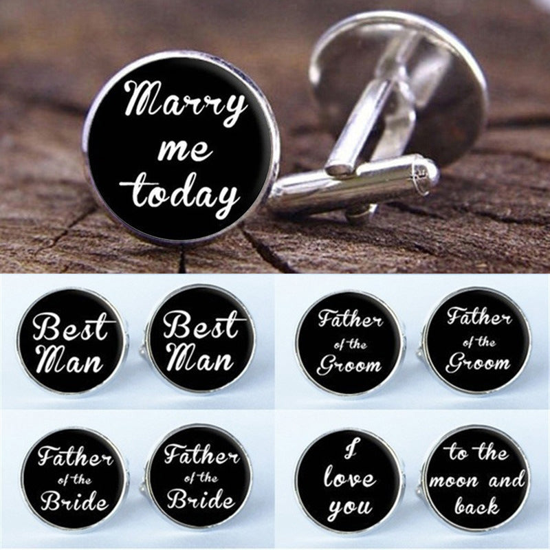 Men's handle button silver metal alloy sleeve