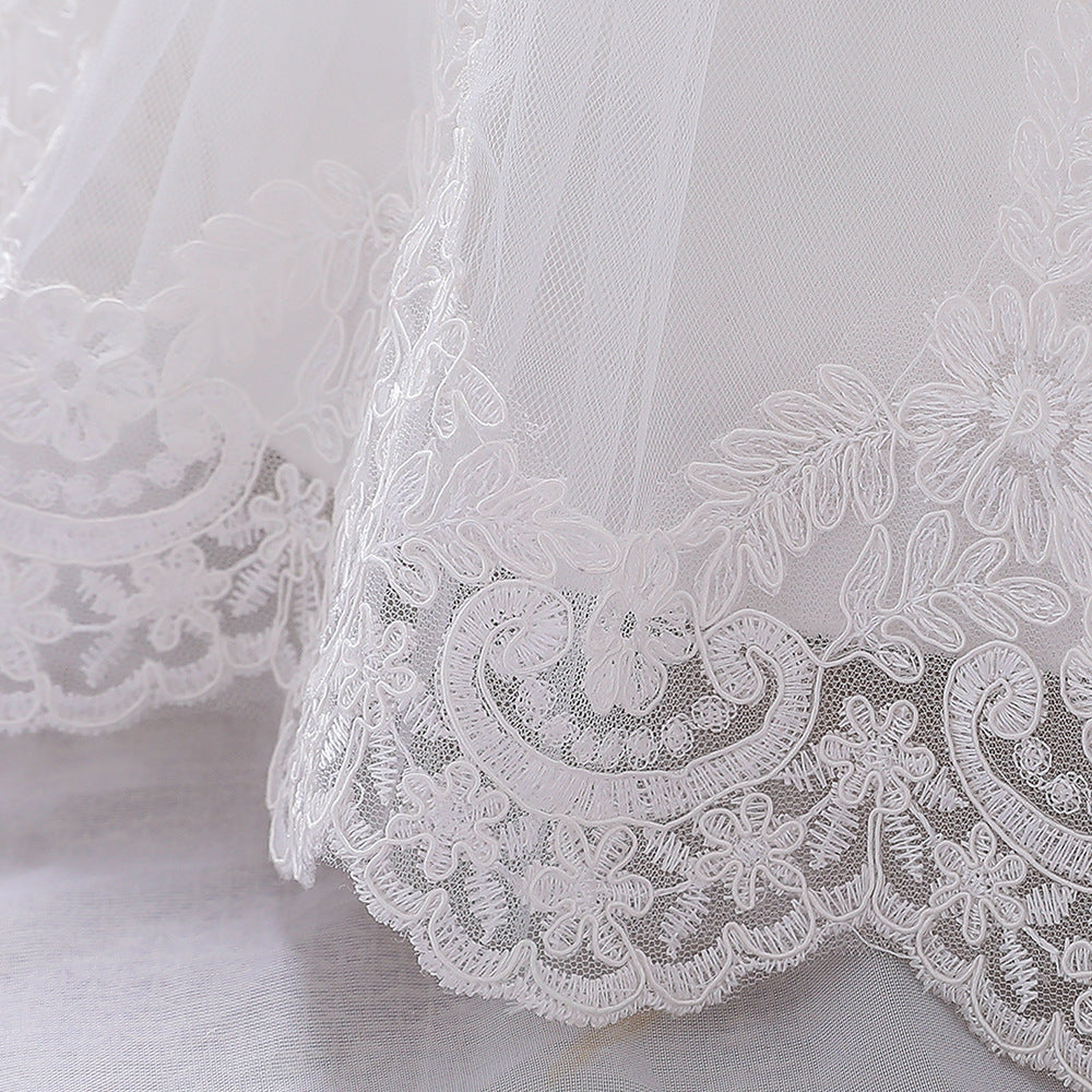 Dress One Year Old Girl Lace Long Sleeve Puffy Baby Shower