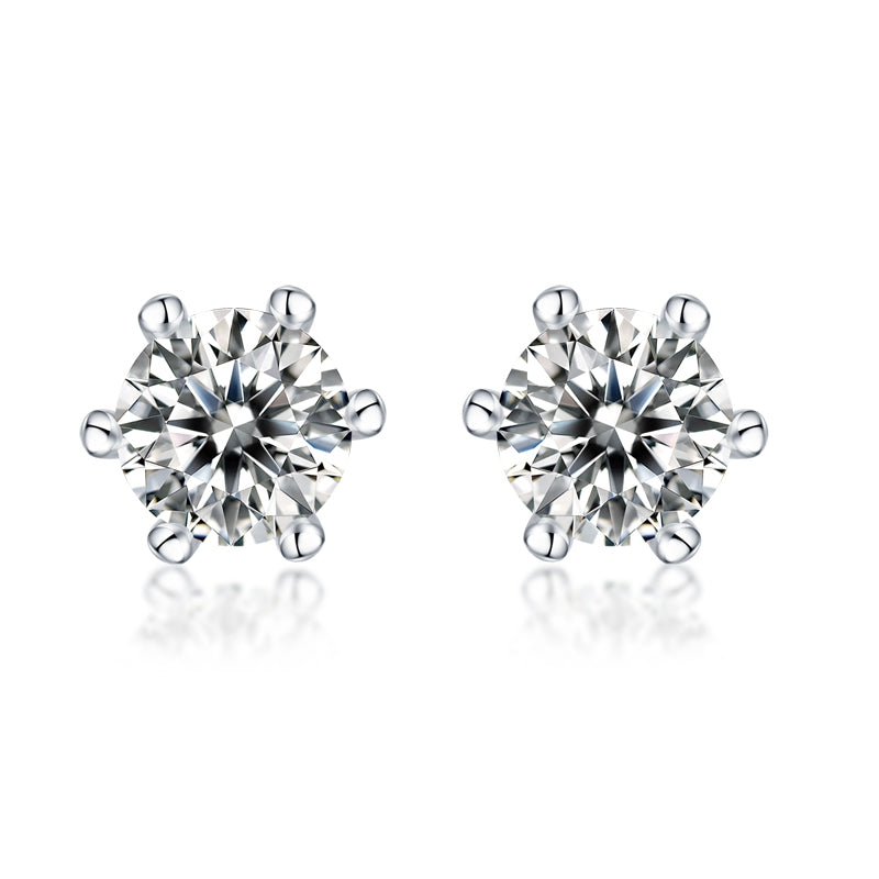 Rain And Snow - Earrings Set With 0.5-carat Top-quality Moissanite S925 Silver And Platinum-plated Stud Earrings, A Fashionable And Trendy Accessory, Can Be Tested With A Diamond Pen