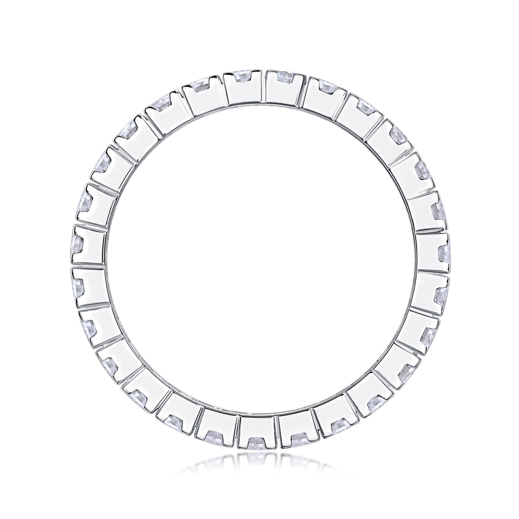 Crystal Love - A Wedding Ring Set With Top-quality Moissanite S925 Silver And Platinum-plated Diamond. The Ring Can Be Inspected With A Diamond Pen