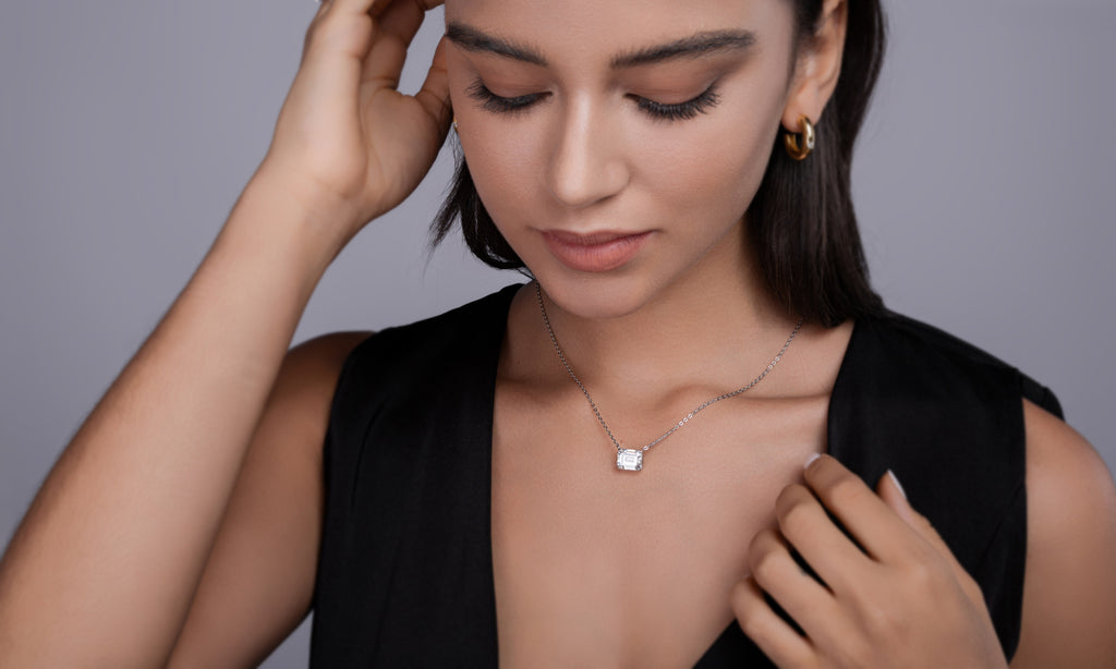 The Mirage In The Mirror - A Fashionable And Trendy Necklace Pendant Set With Top-quality Moissanite S925 Silver And Platinum Plating Can Be Tested With A Diamond Pen