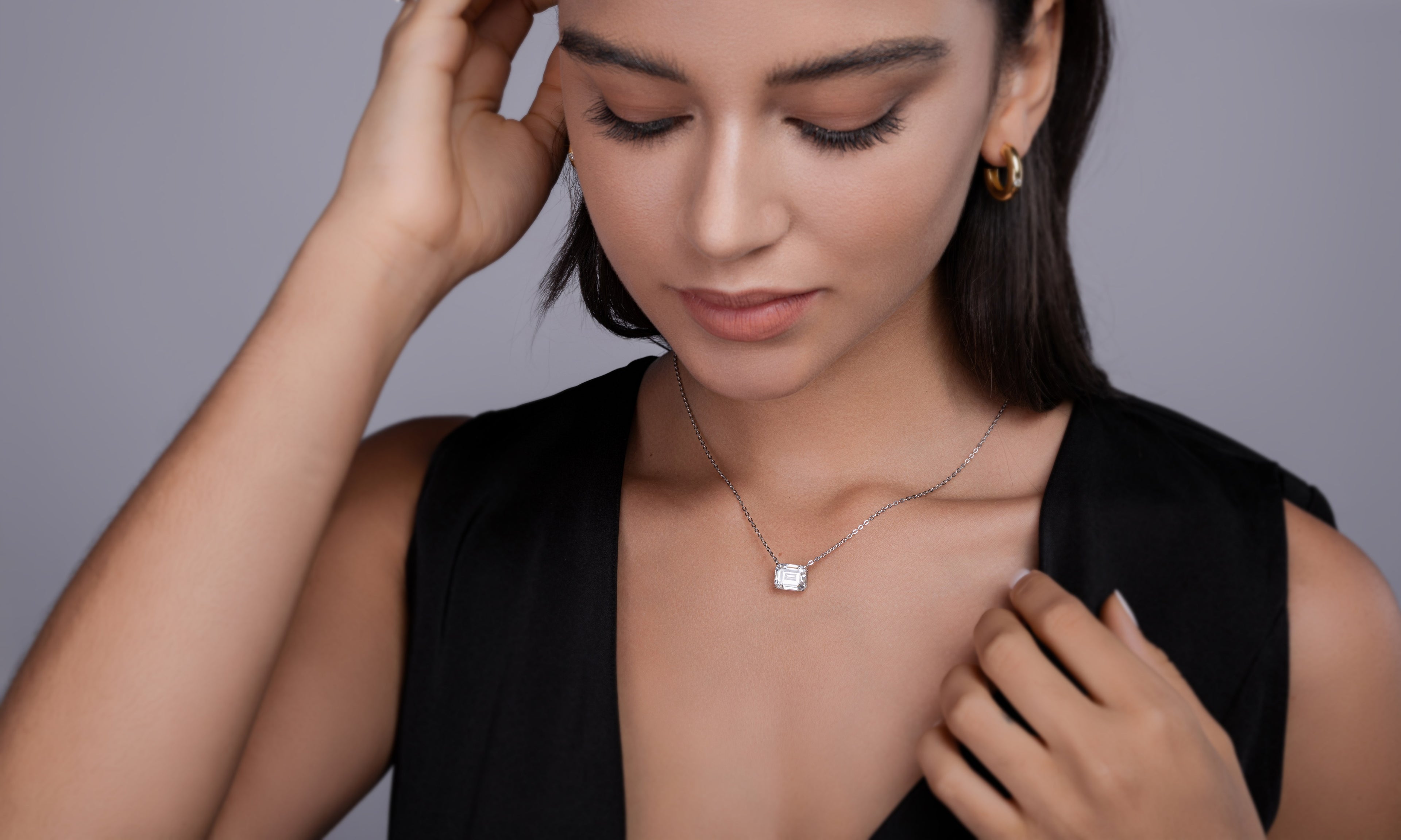 The Mirage In The Mirror - A Fashionable And Trendy Necklace Pendant Set With Top-quality Moissanite S925 Silver And Platinum Plating Can Be Tested With A Diamond Pen