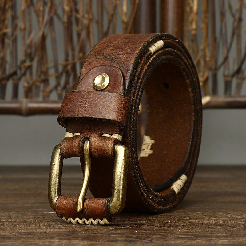 Retro First Layer Cow Leather Belt