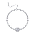 Surrounded By Stars - A Luxurious And Fashionable Light Luxury Jewelry Silver Bracelet And Bracelet Set With Top-quality Moissanite, S925 Silver-plated Platinum