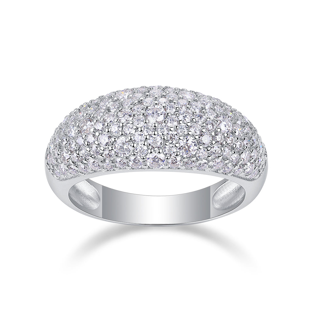 Moonlit Night Stars - A Wedding Ring Set With Top-quality Moissanite S925 Silver And Platinum-plated Diamond. The Ring Can Be Inspected With A Diamond Pen