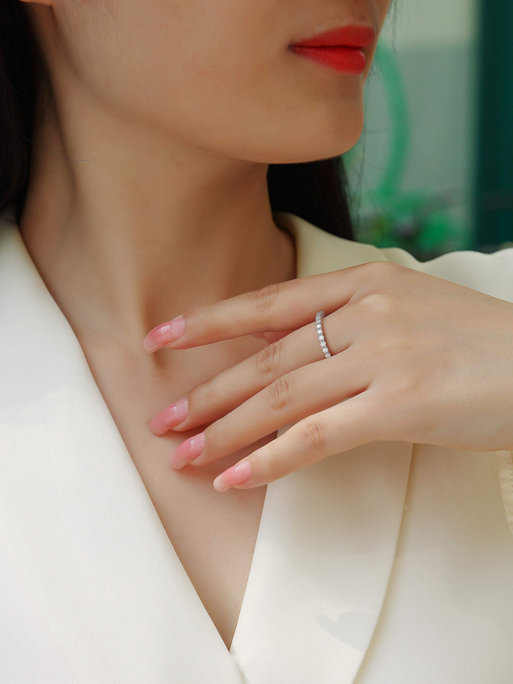 Galaxy Trajectory - A Wedding Ring Set With Top-quality Moissanite S925 Silver And Platinum-plated Diamond Can Be Inspected With A Diamond Pen