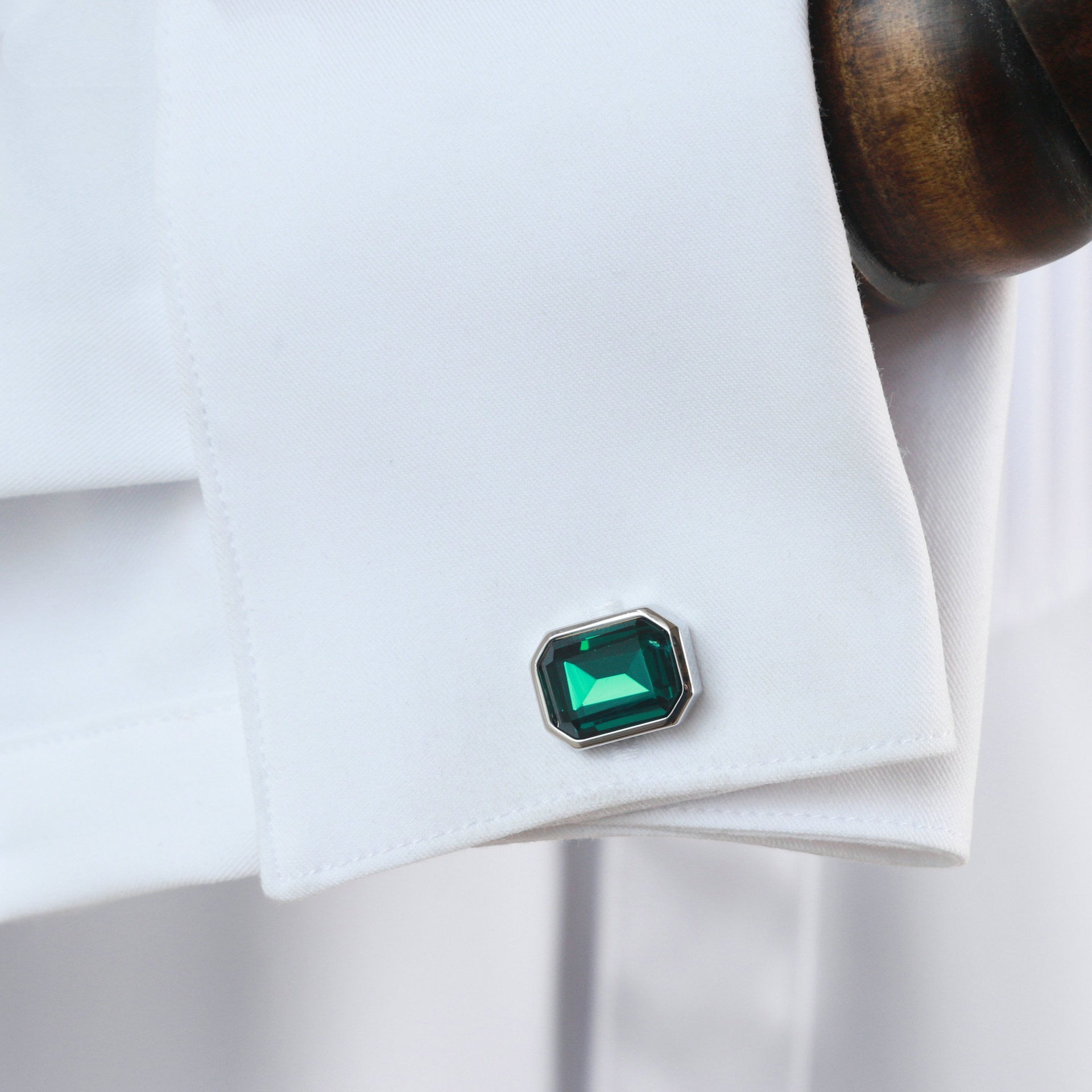 Men’s Glass Plated Brass Cufflinks – Diamond Sadaf