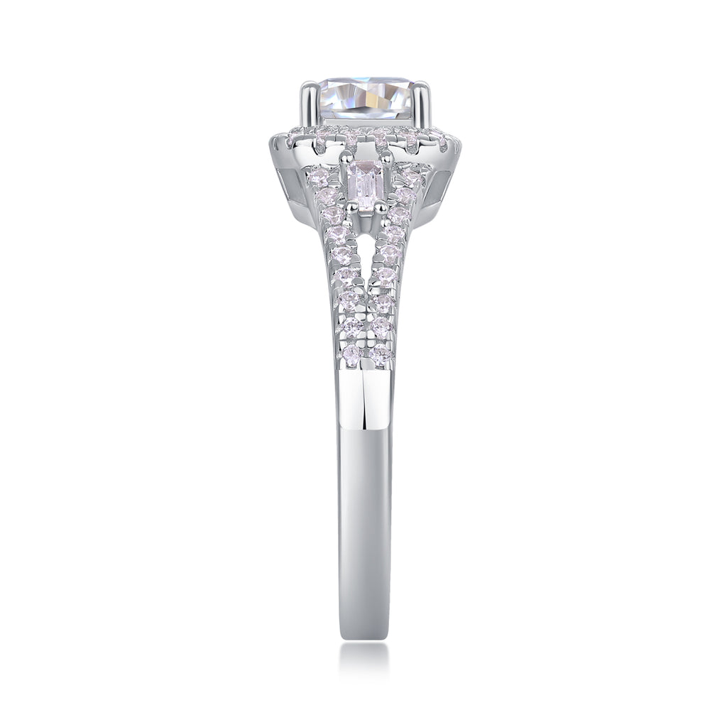 Day By Day - A Wedding Ring Set With Top-quality Moissanite S925 Silver And Platinum-plated Diamond Can Be Tested With A Diamond Pen