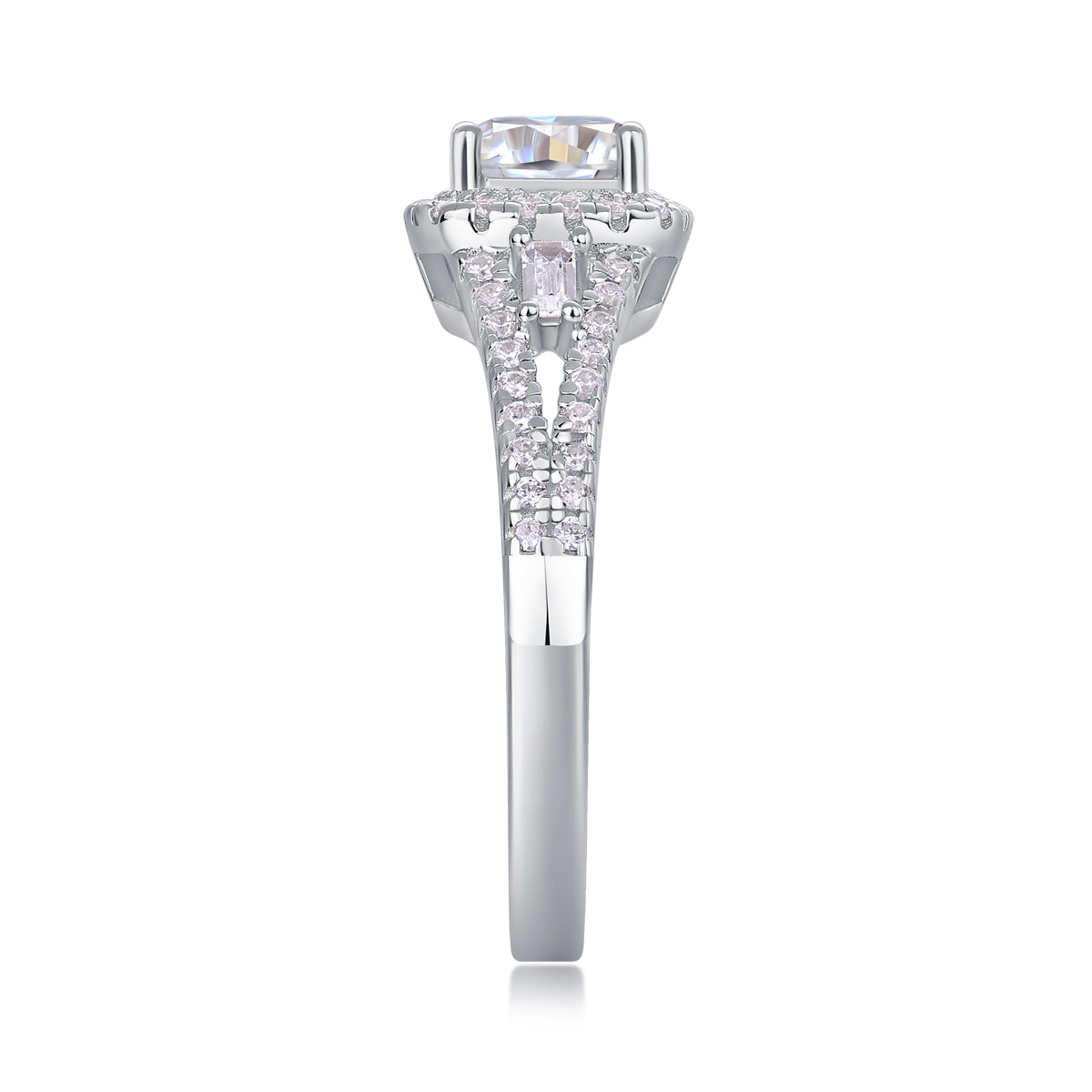 Day By Day - A Wedding Ring Set With Top-quality Moissanite S925 Silver And Platinum-plated Diamond Can Be Tested With A Diamond Pen